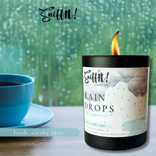 Rain Drops 10 & 14 oz. Wooden Wick Candle